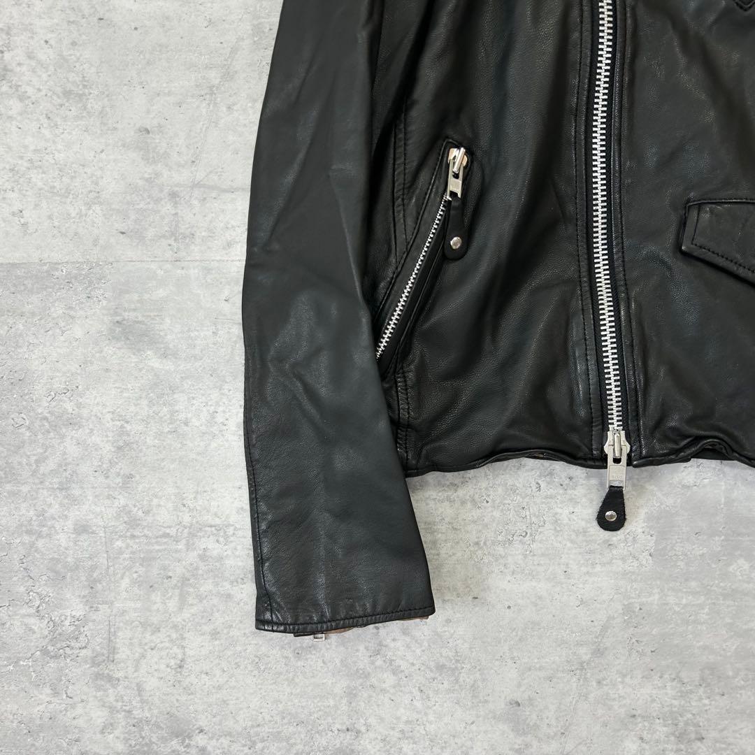 AWESOME LEATHER ゴートレザー　ライダースジャケット ブラック