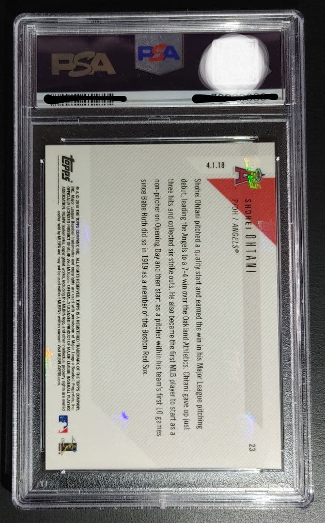 Topps 大谷翔平 2018 RC 初勝利・ホームラン 【PSA 10】