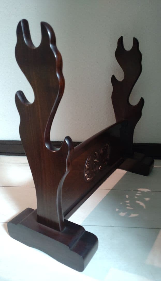 刀掛け 三本掛け 透かし彫り 武具 骨董品