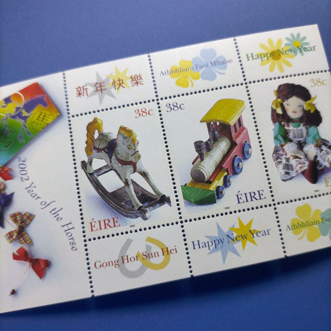 4379 外国切手 アイルランド 2002年 新年お祝い 小型シート