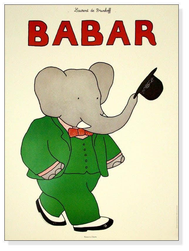 額装品/Babar 1986/ジャンドブリュノフ/インテリア/子供部屋/ポスター