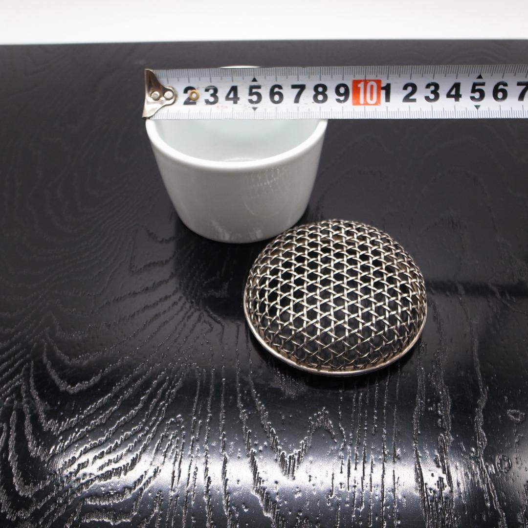 白磁香炉　純銀火屋　銘　永楽