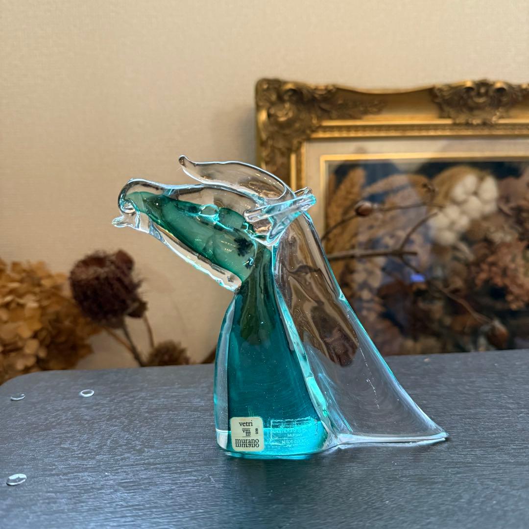ムラーノグラス 馬 murano vetri ビンテージ ヴェネツィアンガラス