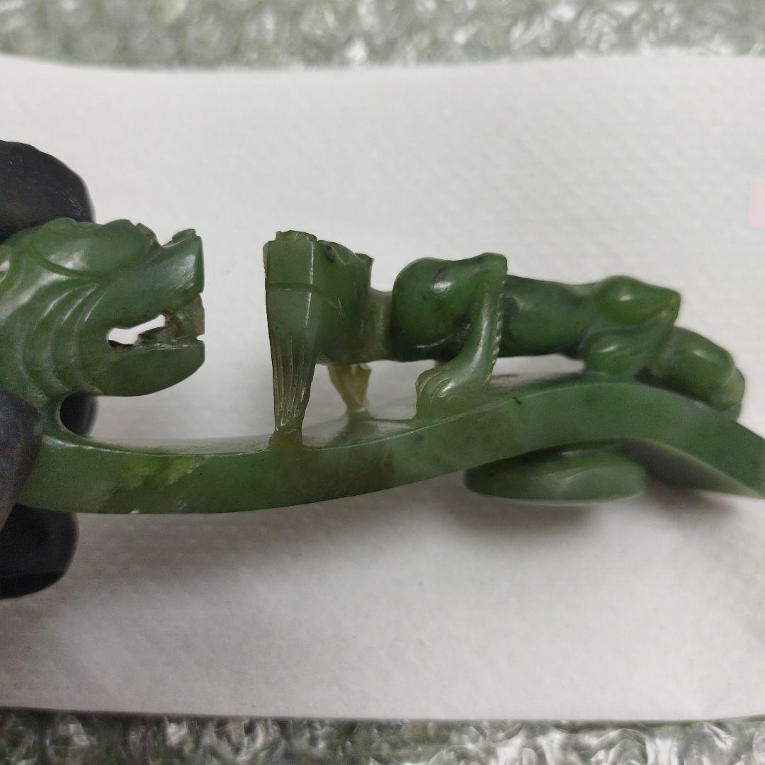ゆ*う様 中国工芸品 美術 唐物骨董 中国古玩 玉帯鉤 翡翠 龍