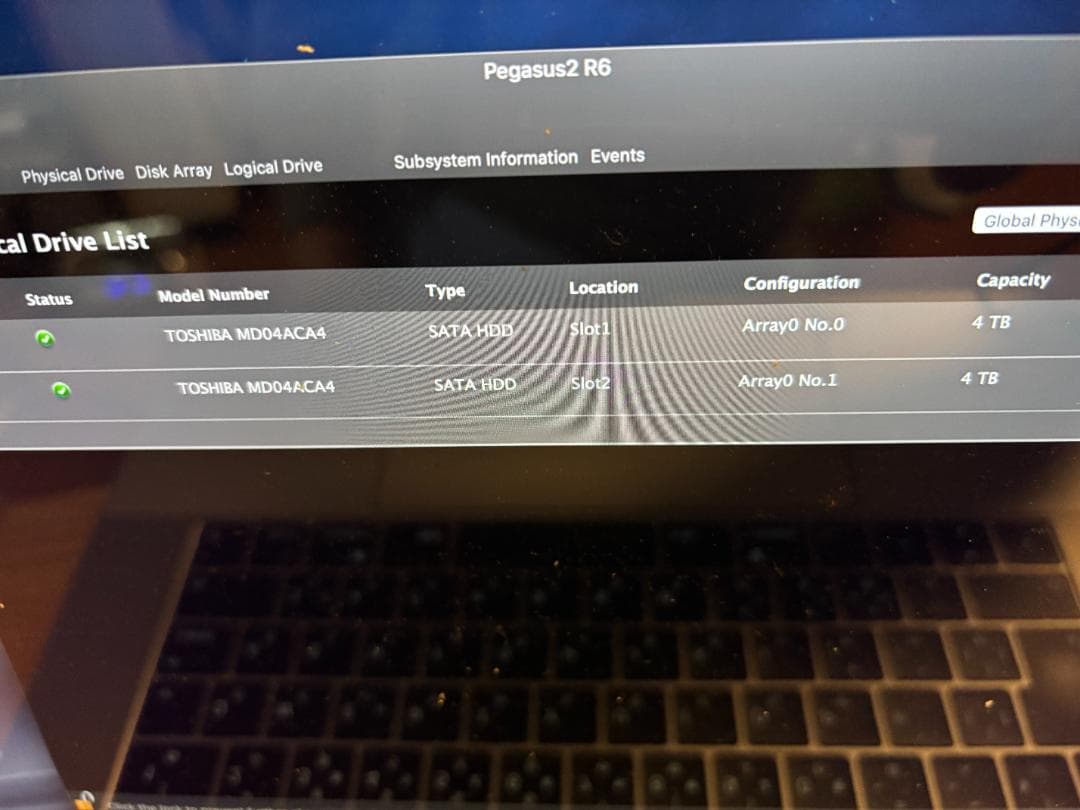 T*5様 Pegasus2 R6 6ベイ NAS 4TBドライブ
