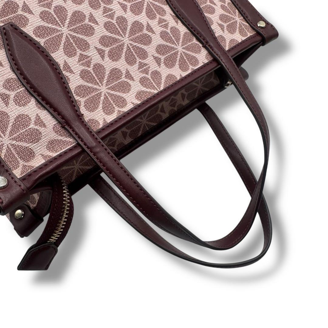 極美品 ケイトスペード ジャガード トートバッグ フラワー 2way