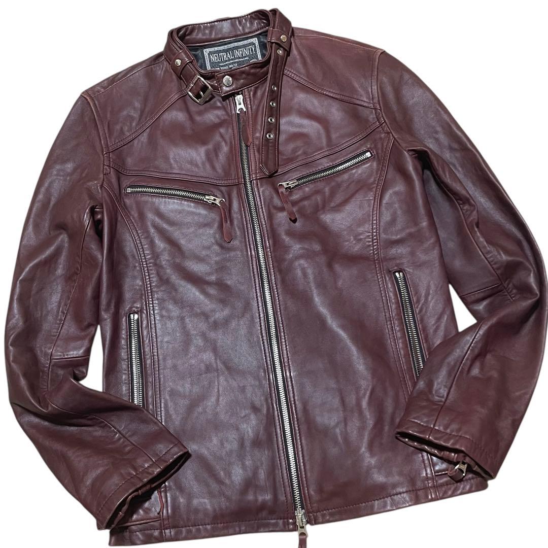 neutral infinity ラムレザー シングルライダース L ボルドー