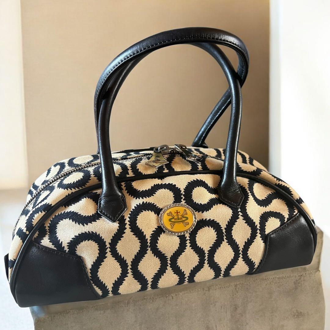 【美品】vivienne westwood ボストンバッグ 総柄 オーブ