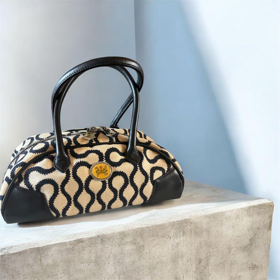 【美品】vivienne westwood ボストンバッグ 総柄 オーブ