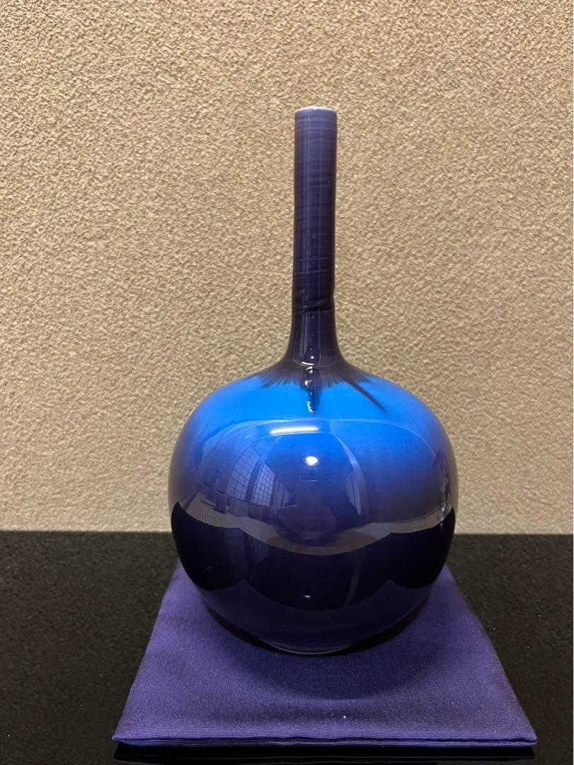 人間国宝三代徳田八十吉（正彦）作　花入