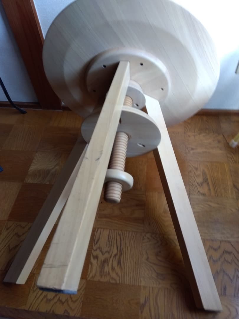 広松木工　ルメテーブル　スピンテーブル　回転式昇降テーブル