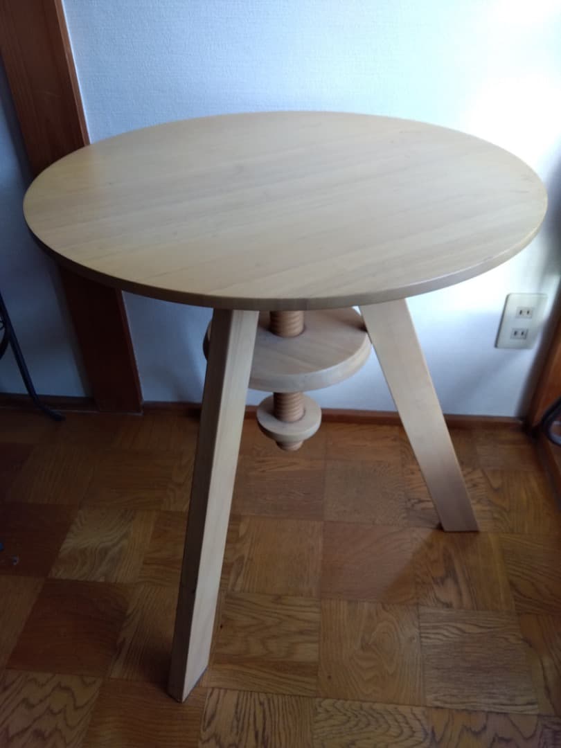 広松木工　ルメテーブル　スピンテーブル　回転式昇降テーブル