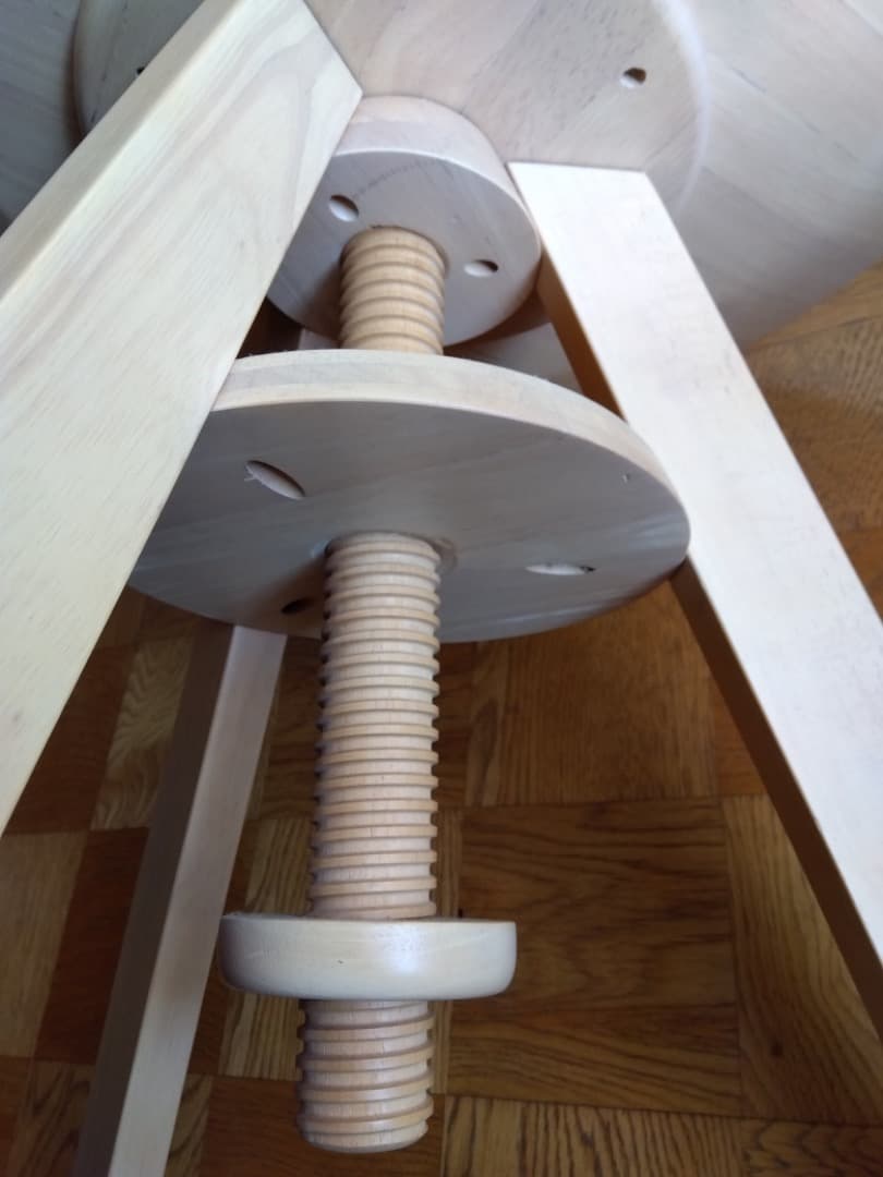 広松木工　ルメテーブル　スピンテーブル　回転式昇降テーブル