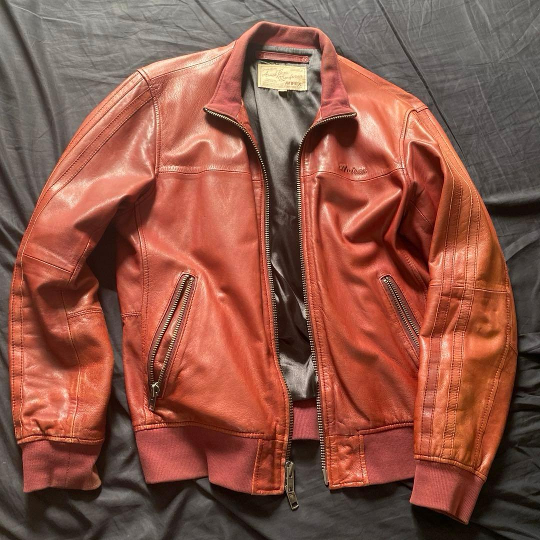 AVIREX 革ジャン　レッド