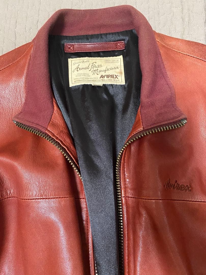 AVIREX 革ジャン　レッド
