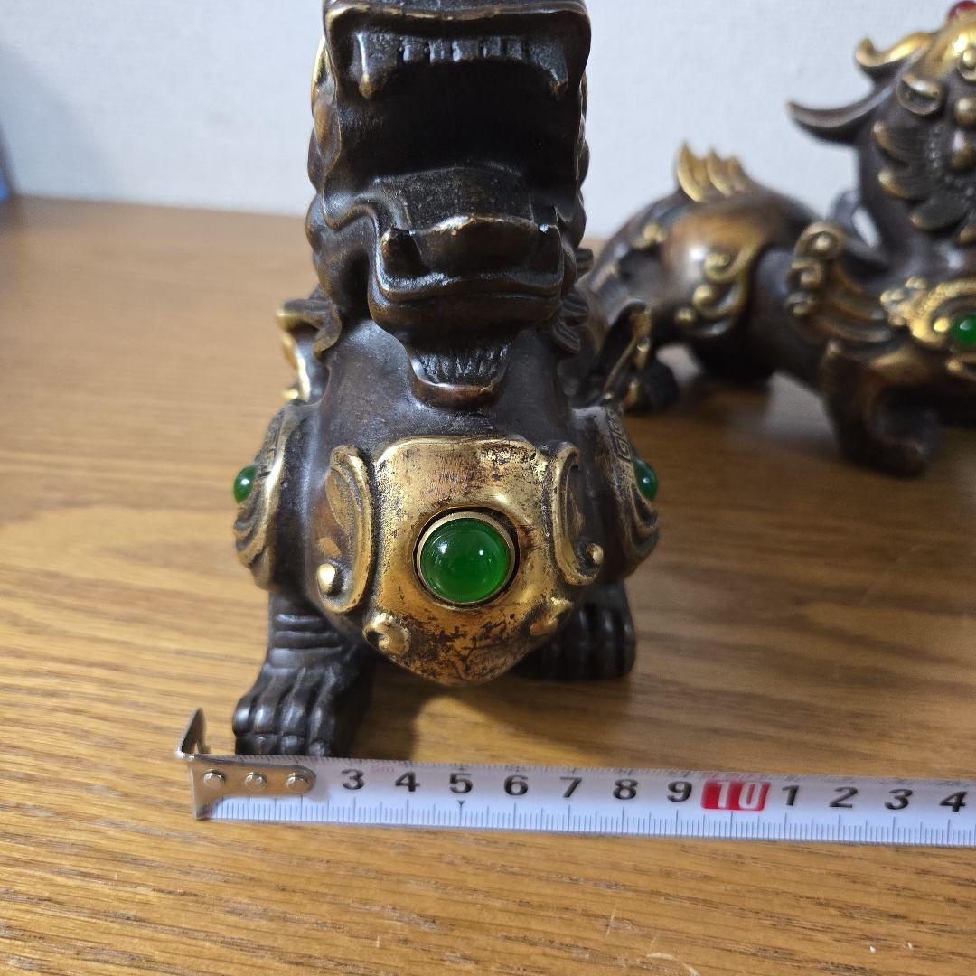 シーサー 獅子 狛犬 置物 真鍮製（2体セット）最終値下げ