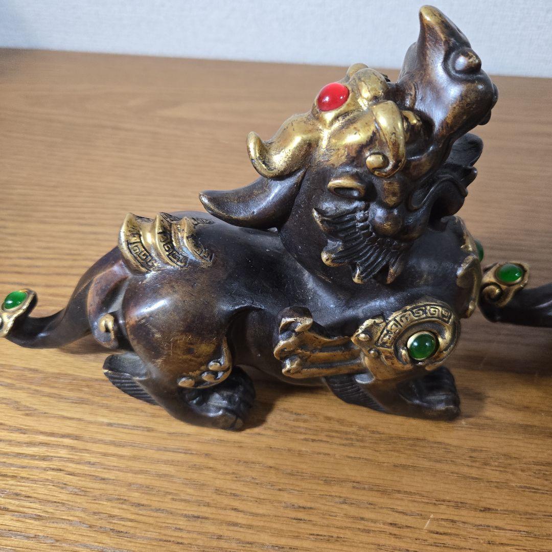 シーサー 獅子 狛犬 置物 真鍮製（2体セット）最終値下げ