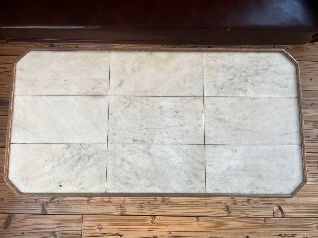 古いコーヒーテーブル大理石ヴィンテージアンティークレトロ店舗什器ブロカント