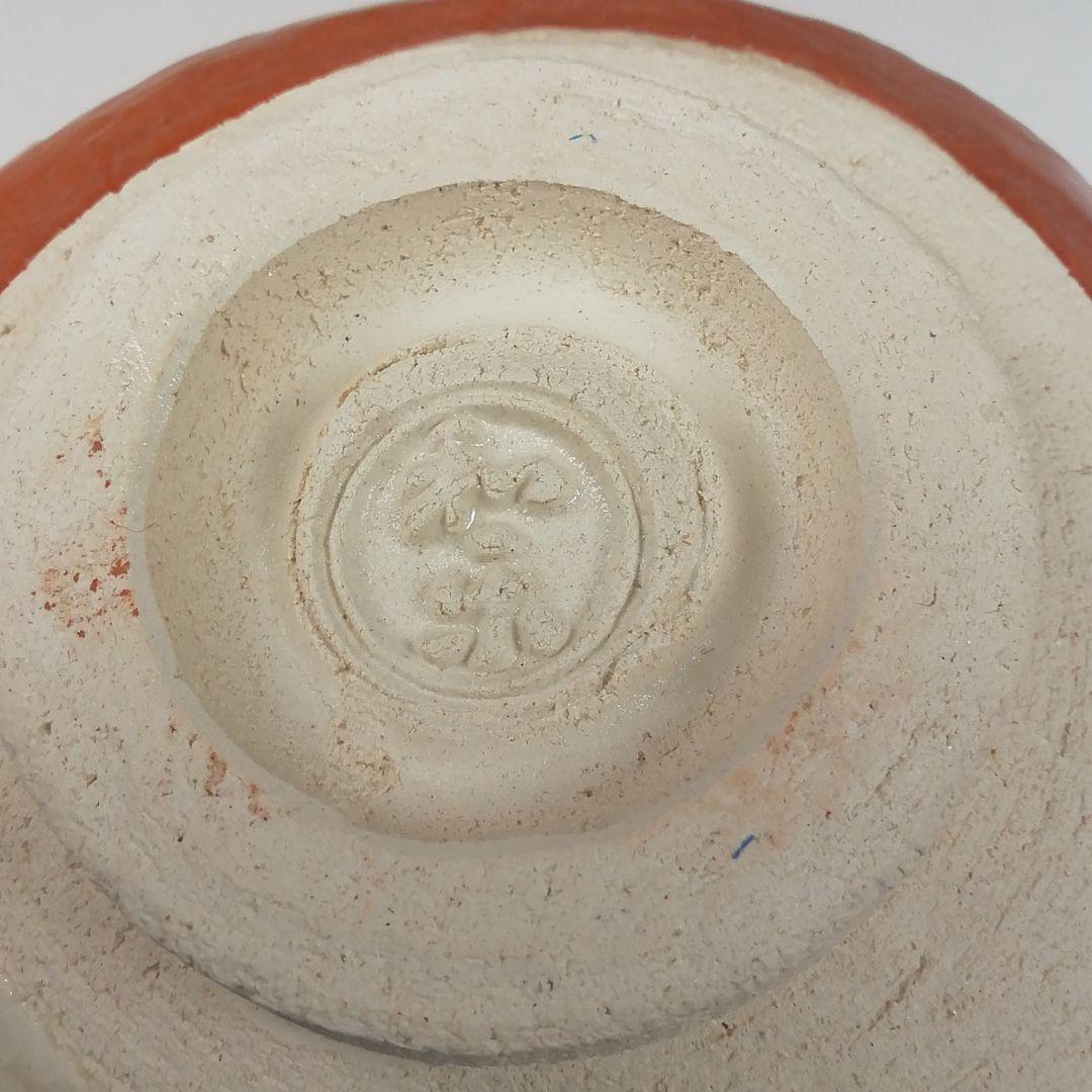 Ｔ５３　茶碗　『兜の絵』『赤楽茶碗』『川崎和楽造』　共箱　抹茶碗　茶道具