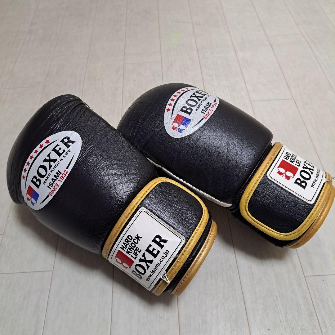 ISAMI BOXER ボクシンググローブ 黒/金　10オンス