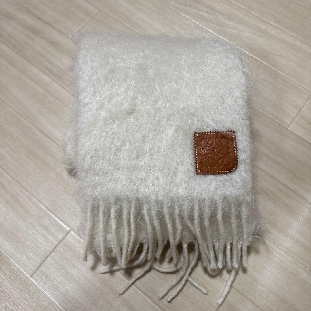 LOEWE ロエベ マフラー モヘア アイボリー