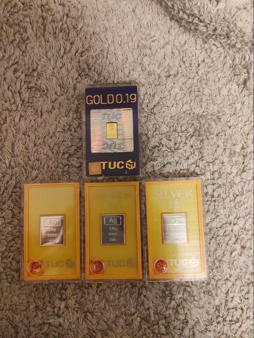 TUC Silver 1g 3個 /GOLD 0.1ｇ 1個