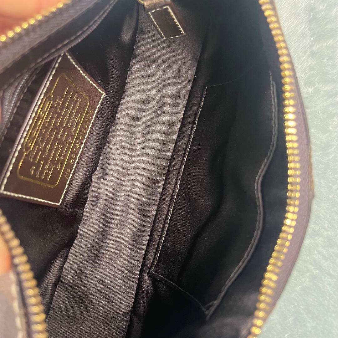 美品 Coach アクセサリーポーチ シグネチャー ブラウン系