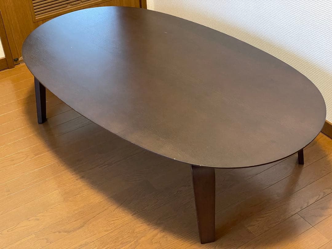 【中古】MUJI 楕円こたつセット（専用こたつ布団＆下敷ラグ）