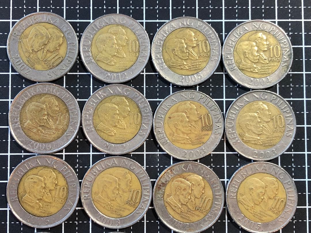 3872【フィリピン】　10ペソ　バイメタル　硬貨　20枚セット