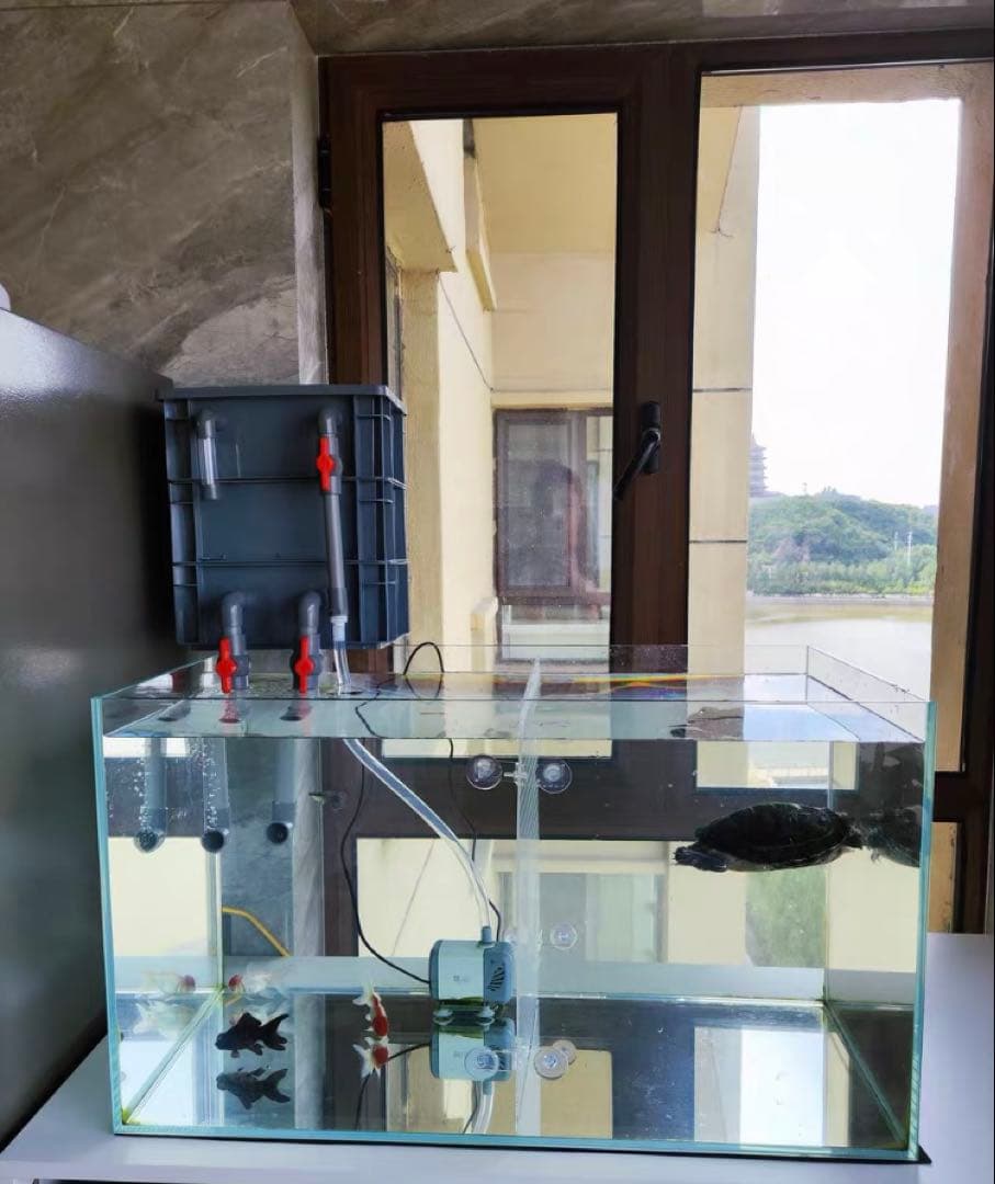 ポンプ25wろ材付きホースマット付き大型水槽万能濾過装置濾過外部式濾過層送料込み