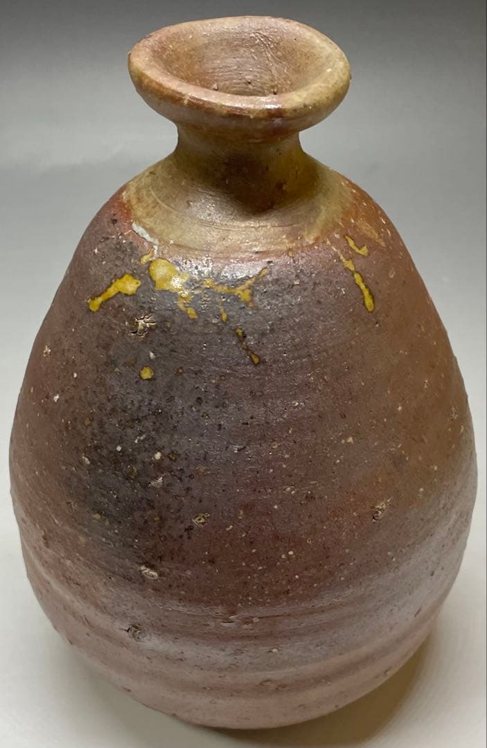 金重愫　備前徳利一輪花入　円山窯　備前焼　四方桟共箱　b116