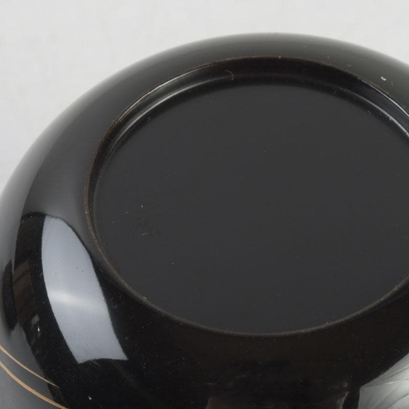 茶道具　輪島塗　平野桂山作　源氏車蒔絵　中棗　共箱　V　9252