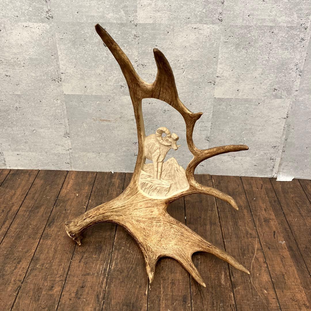 昭和レトロ ヘラジカ へら鹿 鹿の角 置物 オブジェ インテリア レトロ