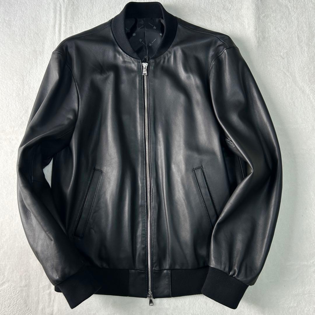美品 タケオキクチ 羊革 ラムレザー A-2 シングルライダースジャケットM黒
