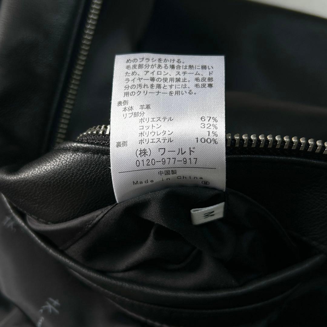 美品 タケオキクチ 羊革 ラムレザー A-2 シングルライダースジャケットM黒