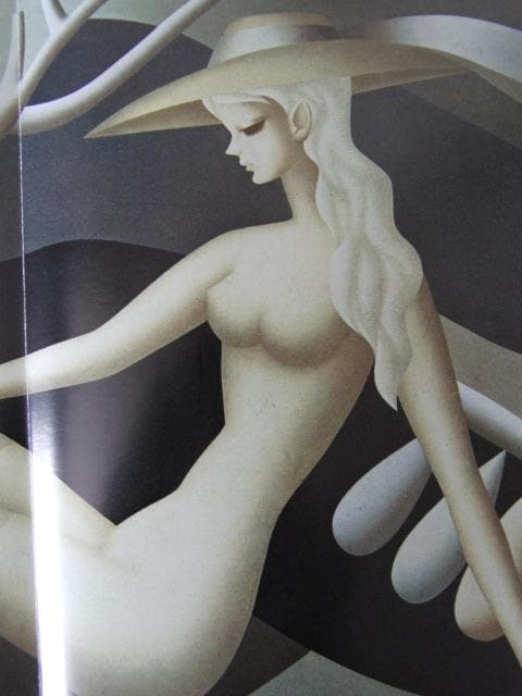 東郷青児、鳥、希少な大判額装用画集より、新品高級額装付、状態良好、巨匠