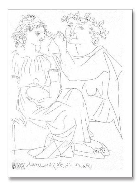 額装品/Malaga Flautista 1934（パブロ ピカソ）/ポスター