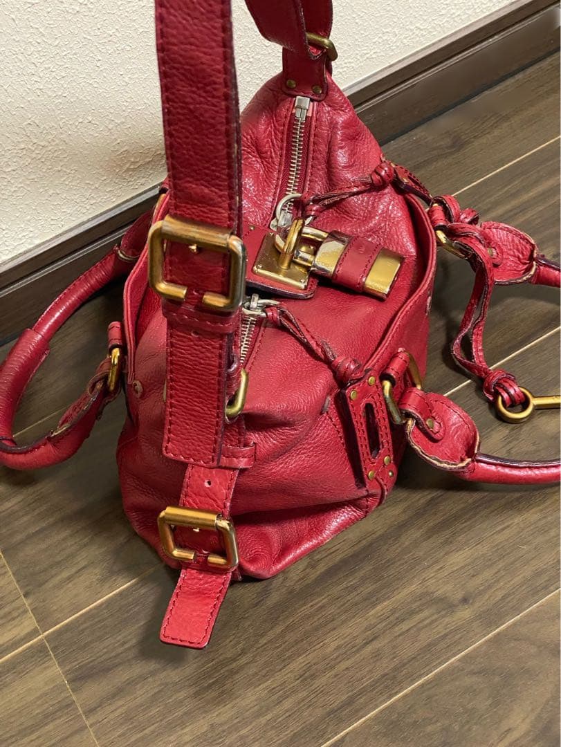 Chloe クロエ パディントン ボルドー レザー ショルダー 希少 ビンテージ