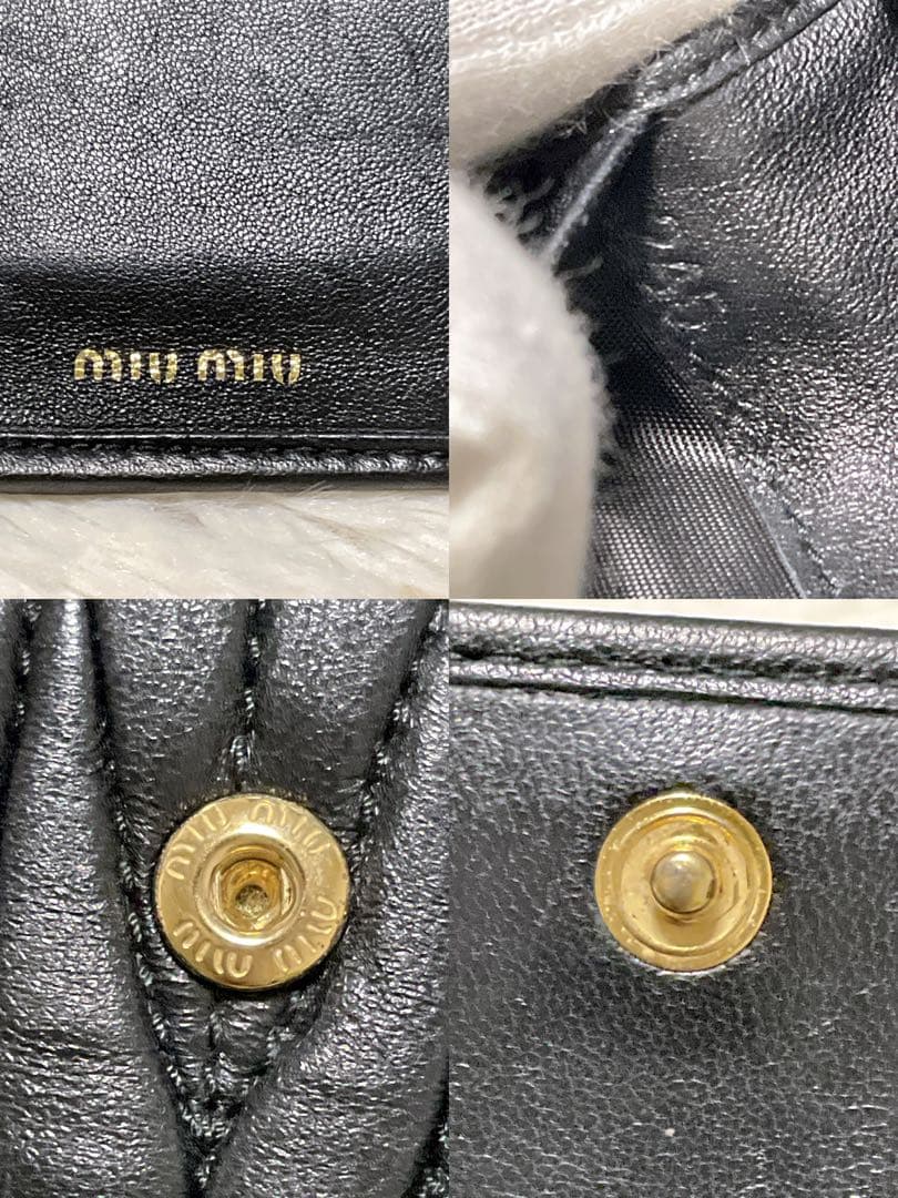 ♡美品♡MIU MIU マテラッセ 三つ折り財布 L字 ファスナー ブラック 金