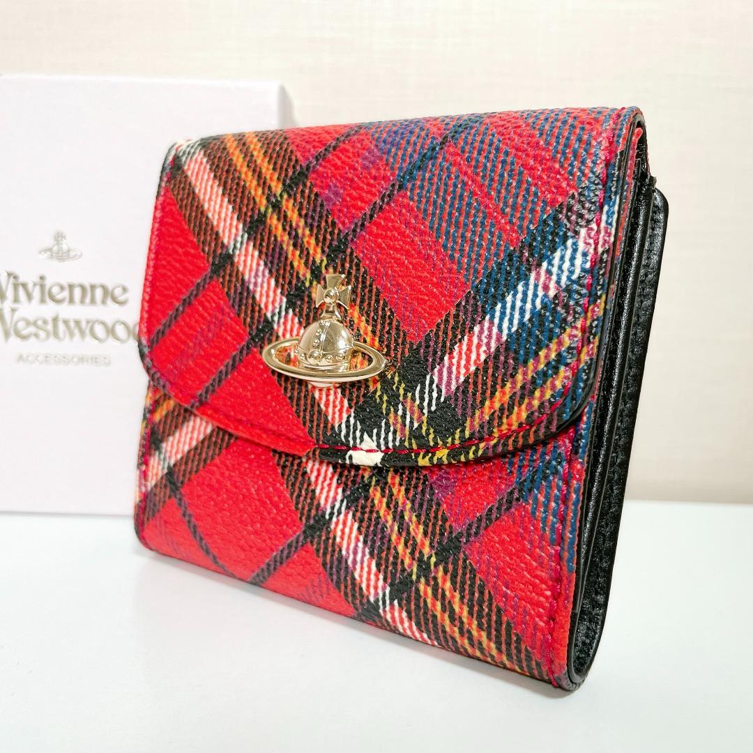 ミニ財布✨Vivienne Westwood　タータンチェック柄　二つ折り財布