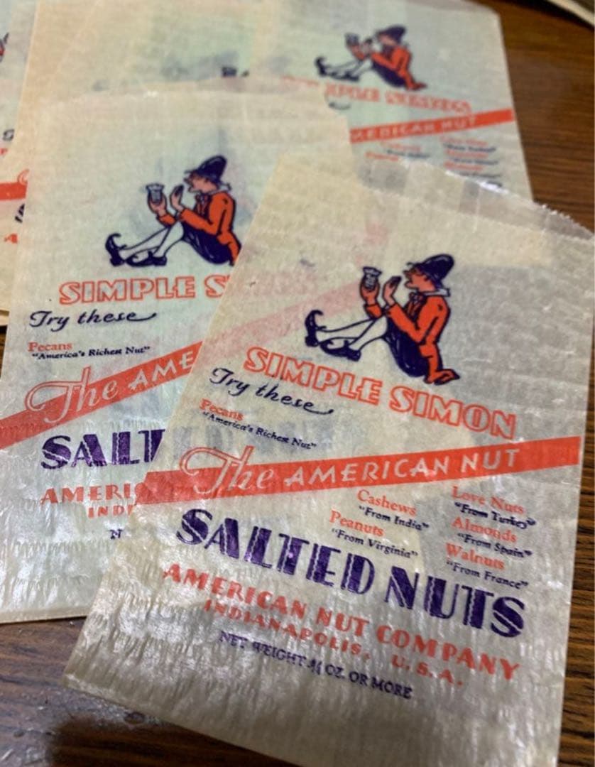 海外紙物　レア　アメリカンナッツカンパニー グラシン袋 45枚　1名様