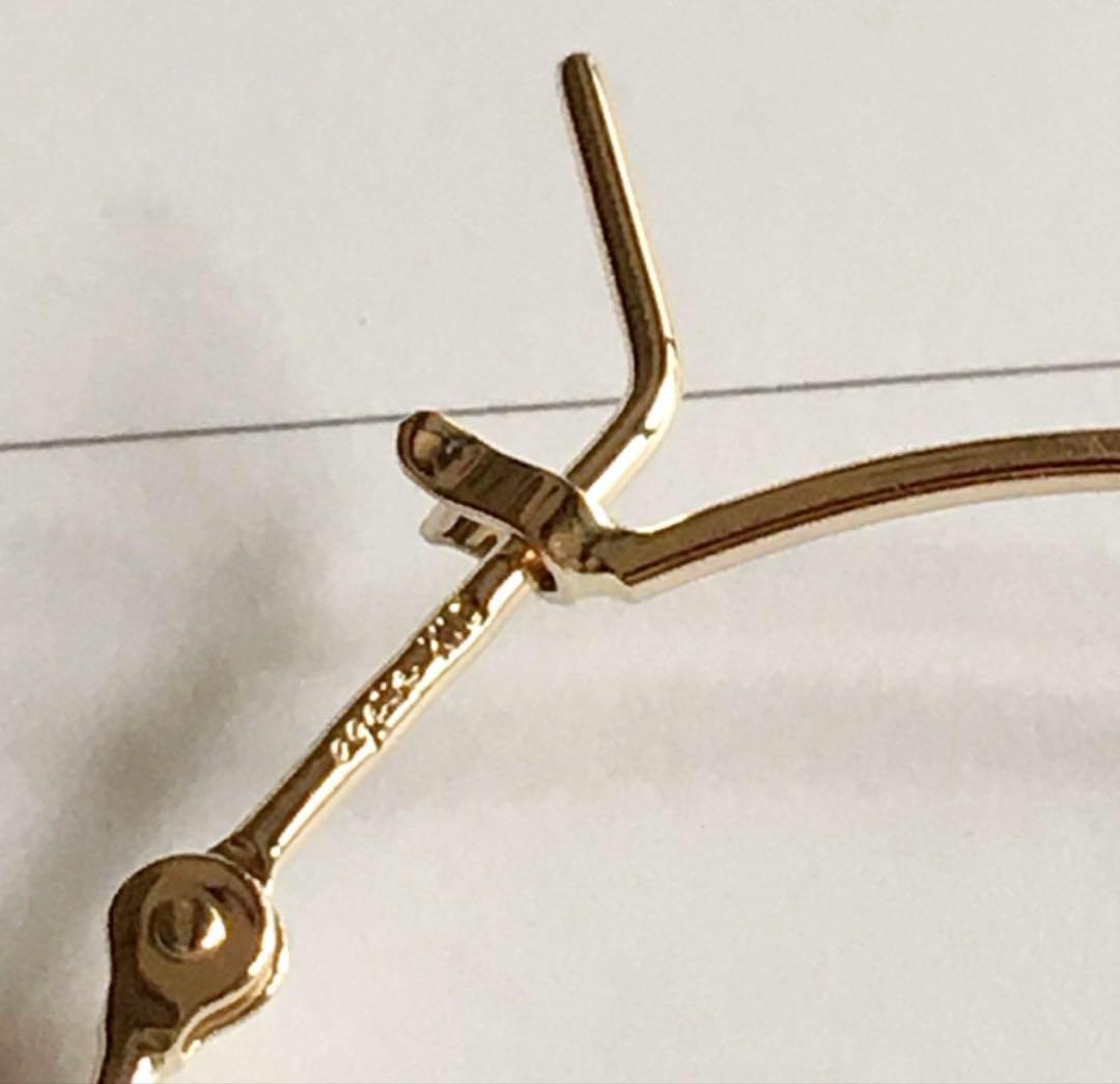 agete K10 YG ひねりオーバルフープピアス マット加工ピアス付属品付