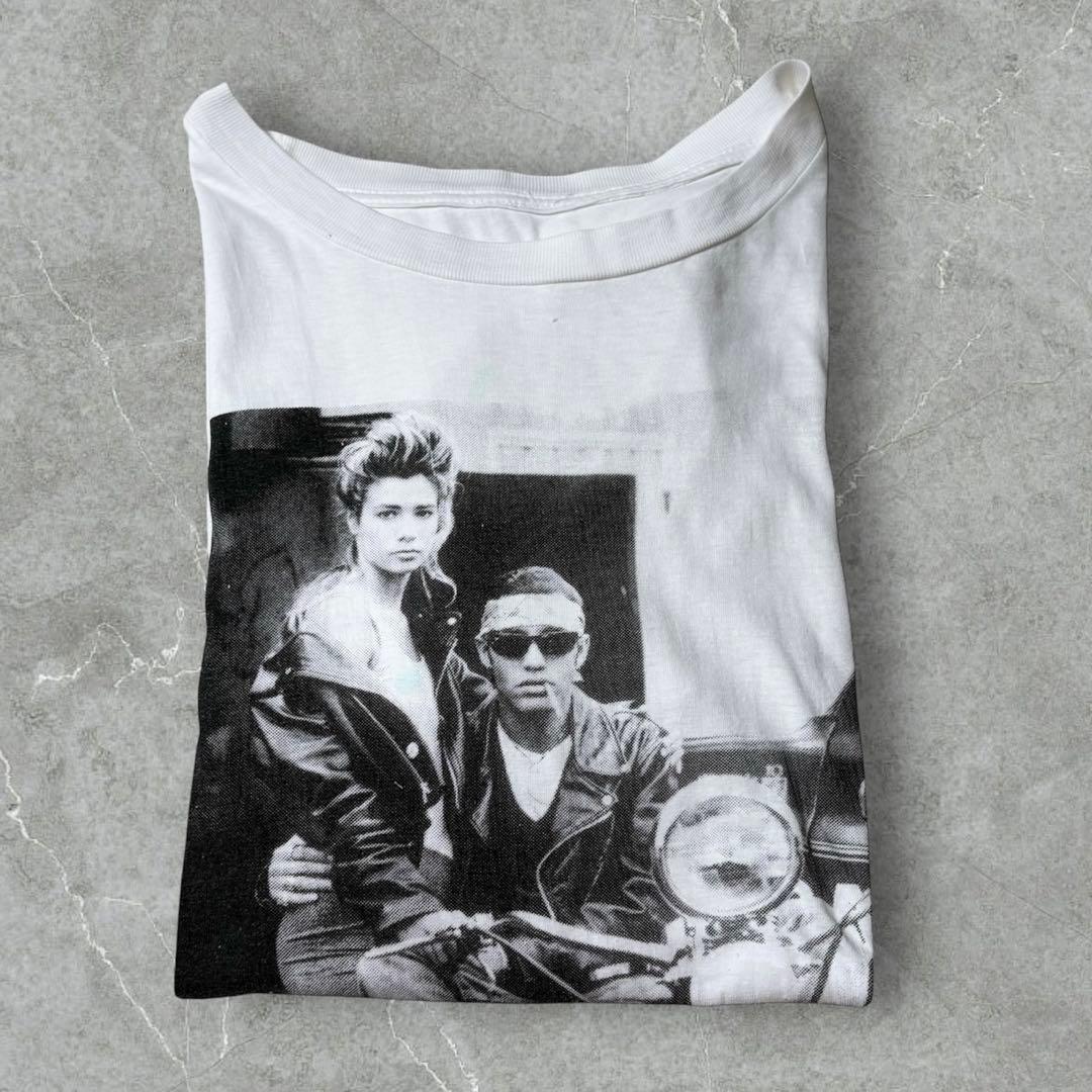 80s フォトTシャツ アメカジ ヴィンテージ XL シングルステッチ 古着 白