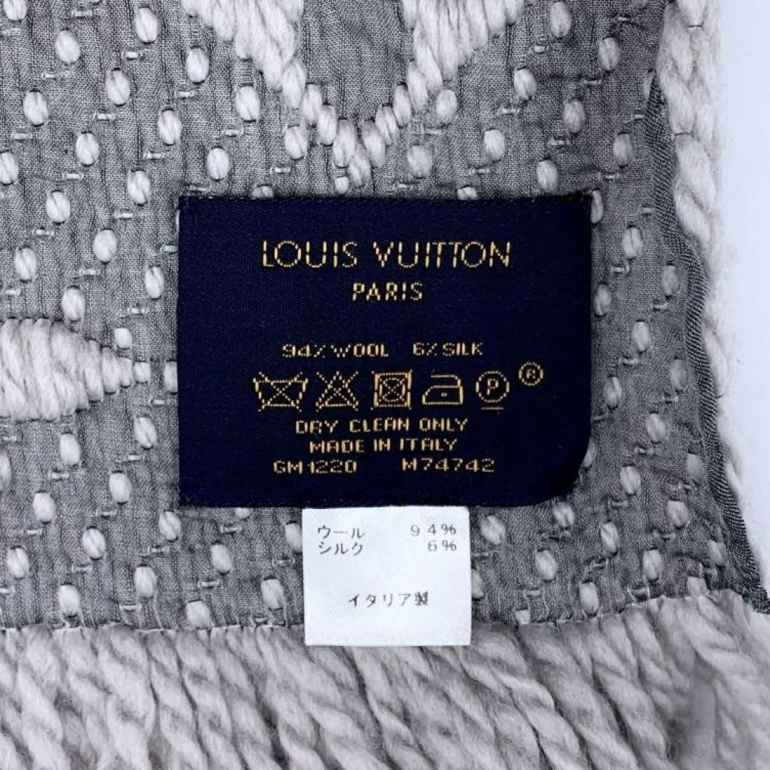 【美品】ルイヴィトン　マフラー　エシャルプロゴマニア　グレー　LVロゴ