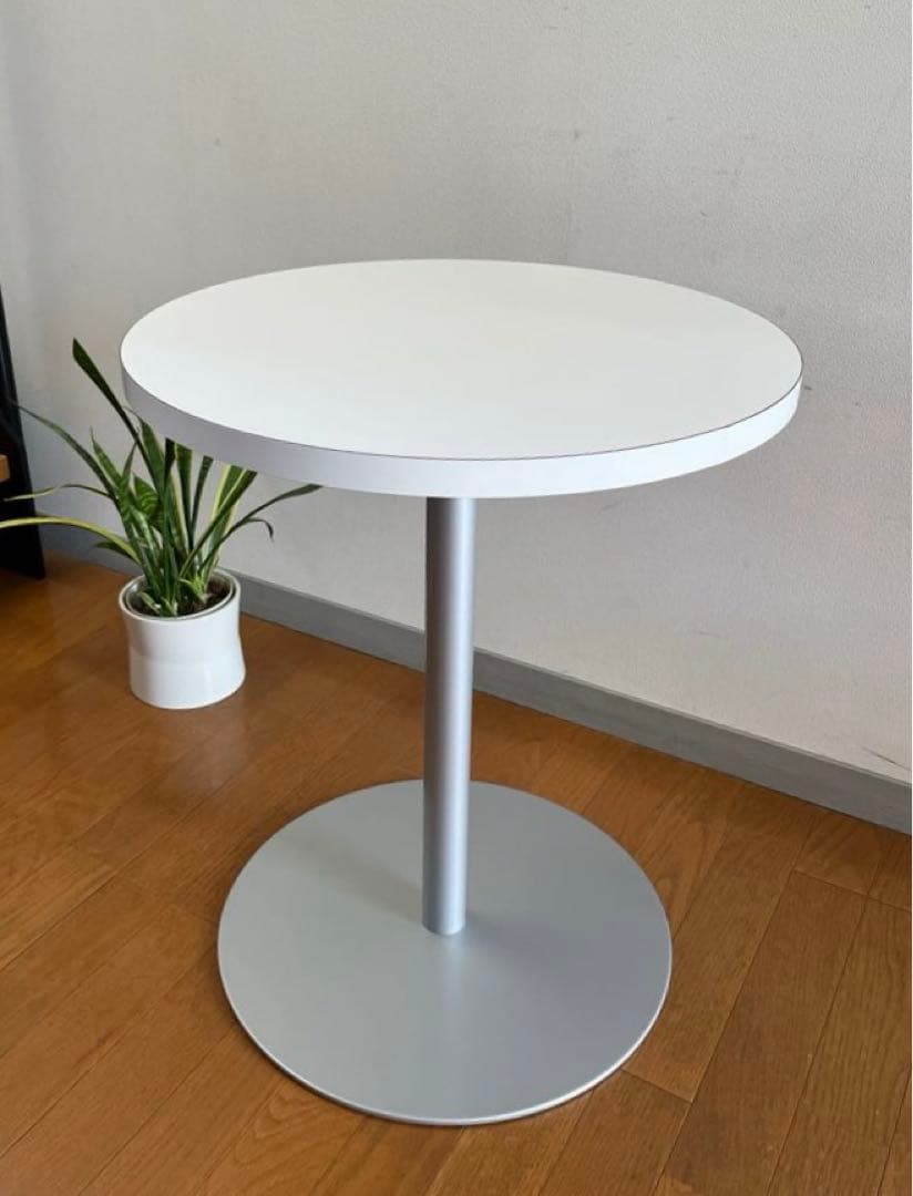 シンプルモダン　ラウンドサイドテーブル　φ500 白　ミッドセンチュリー