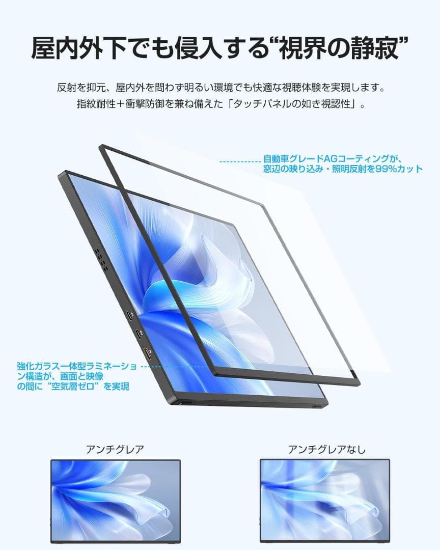EVICIV モバイルモニター16インチ 4K IPSパネル 3840×2400