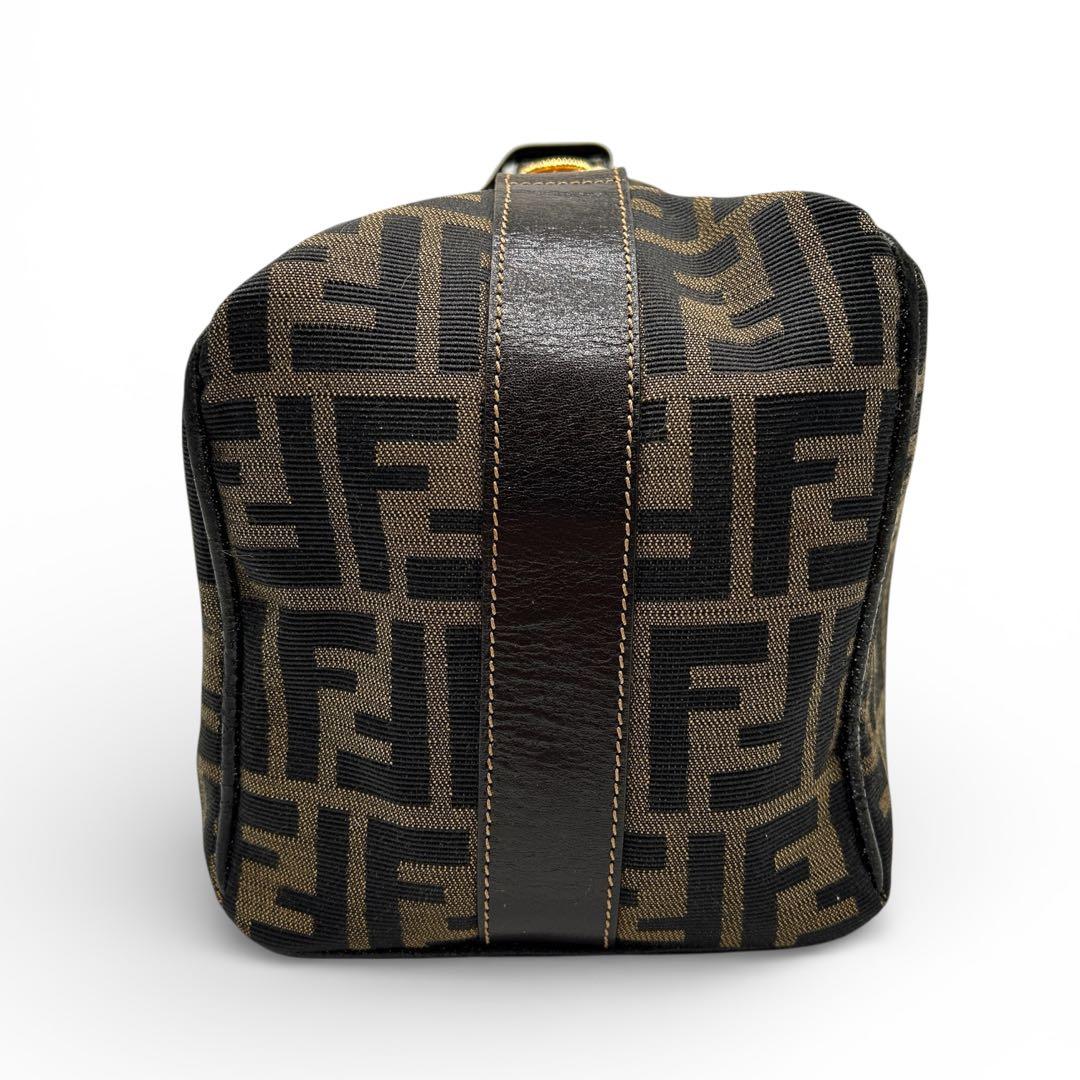 FENDI フェンディ バニティ ハンドバッグ ズッカ 鍵付き ブラウン
