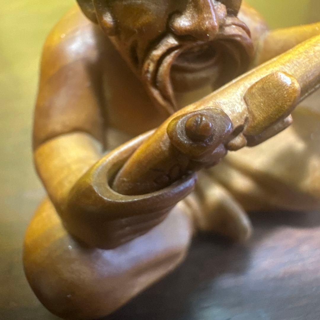 木製 人形 彫刻 武器 置物 根付