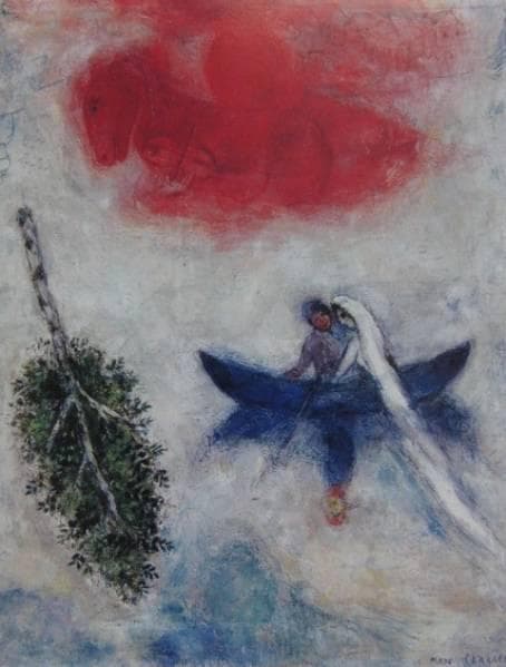 Marc Chagall、La Barque、海外版超希少レゾネ、新品額装付