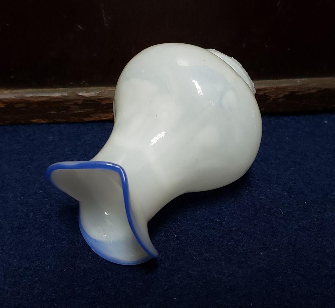 豆ランプ 火屋 ホヤ 乳白 金魚ほや 明治 大正 アンティーク レトロ ガラス